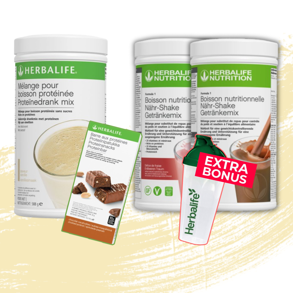 Protein Pack (2 Formula 1 + Barres aux Protéines + Mélange pour boisson protéinée)